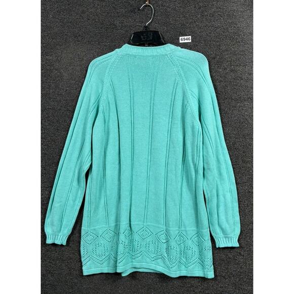 VTG 80s United Colors Of Benetton Cable Knit Sweater Womens L Green Italy Made - Picture 2 of 7